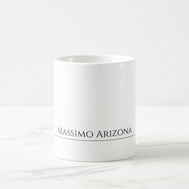 Classical Plain Elegant Black & White Minimalist Coffee Mug (Center)