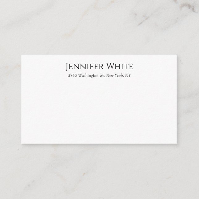 Classical Plain Elegant Black & White Minimalist Enclosure Card (Front)
