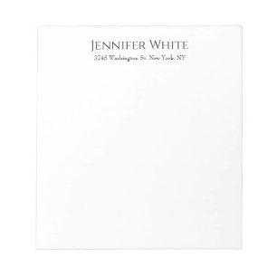 Classical Plain Elegant Black & White Minimalist Notepad