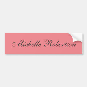 Classical Plain Minimalist Add Own Name Bumper Sticker