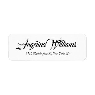 Classical Plain Professional Bold Text Minimalist Return Address Label