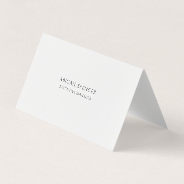 Classical Plain Simple Black White Professional Business Card (Front)