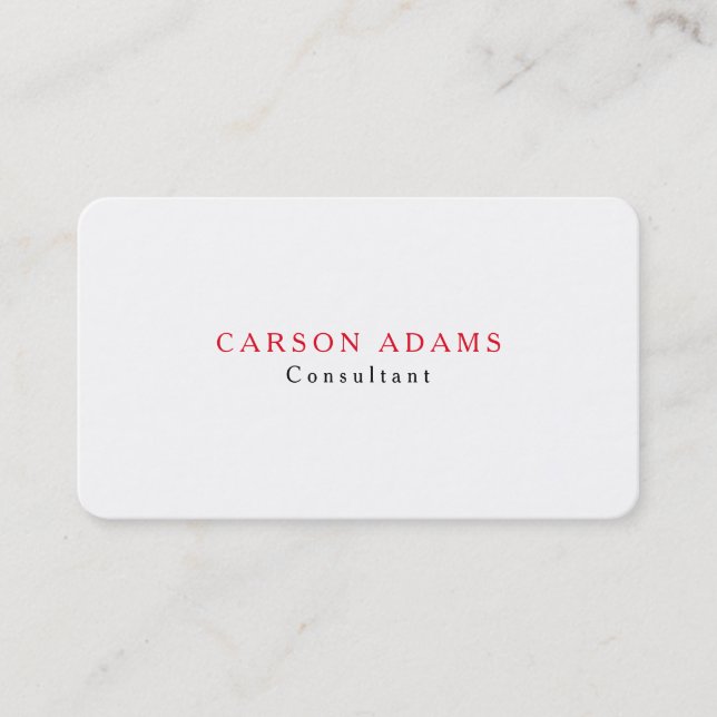 Classical Plain White Professional Creation Business Card (Front)