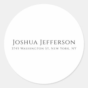 Classical Professional Creative Plain Black White Classic Round Sticker