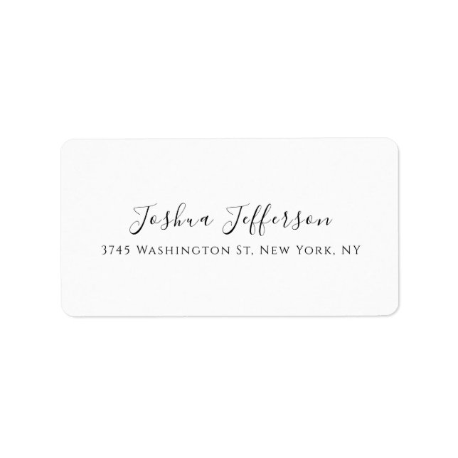 Classical Professional Creative Plain Black White Label (Front)