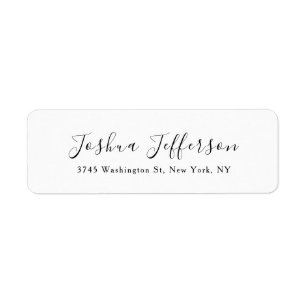 Classical Professional Creative Plain Black White Return Address Label
