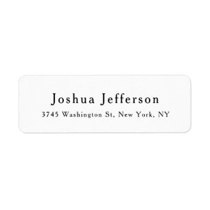 Classical Professional Creative Plain Black White Return Address Label