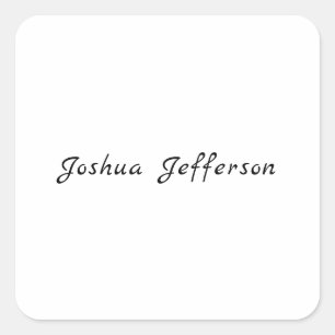 Classical Professional Creative Plain Black White Square Sticker