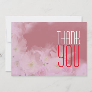 Classical Professional Floral Rose Gold Thank You Card