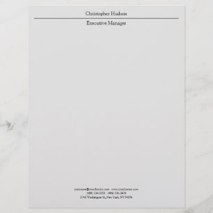 Classical Professional Light Grey Simple Plain Custom Letterhead