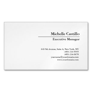 Classical Professional Own Name Information Simple Magnetic Business Card