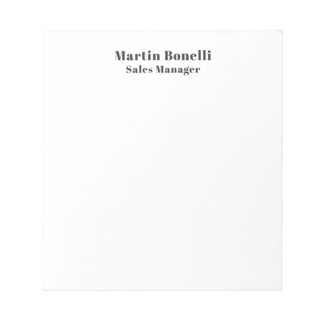 Classical Professional Own Name Information Simple Notepad (Front)