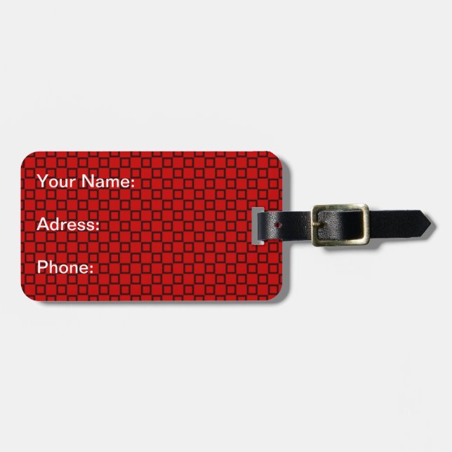 Classical red and black Luggage Tag (Front Horizontal)