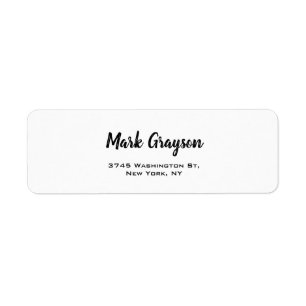 Classical Retro Stylish Handwritten Plain Elegant Return Address Label