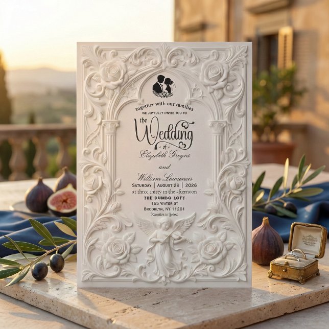 Classical Rococo Arch Fairytale Columns Wedding Invitation (Creator Uploaded)