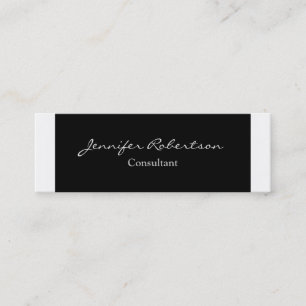 Classical Simple Black White Plain Unique Mini Business Card