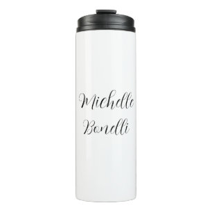 Classical Stylish Script Add Your Name Plain Thermal Tumbler