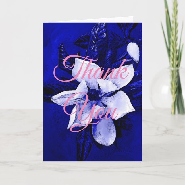 Classical Thank You Blue Pink Professional Card (Front)