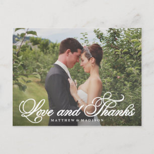Classical Thank You Wedding Overlay Postcard