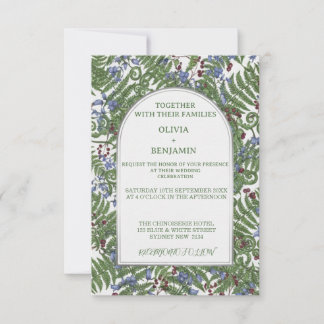 Classical Vintage Botanical Engraving Wedding Card
