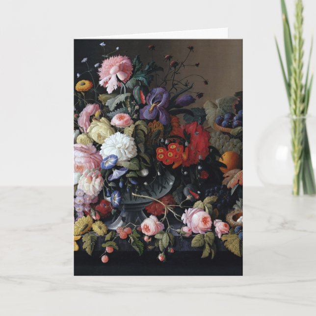 Classical Vintage Flower Art Painting Card (Front)
