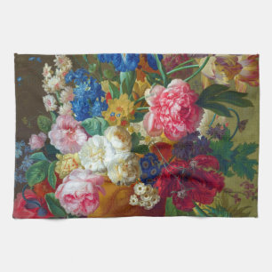 Classical Vintage Flowers Art Painting Tea Towel