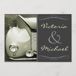 Classical Vintage Motor Wedding Invitation