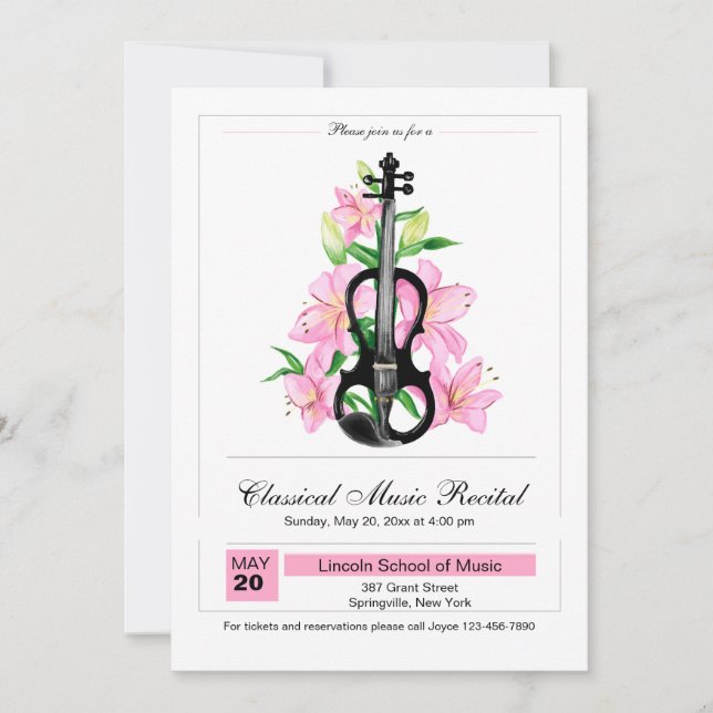 Classical Violin Invitation (Front)