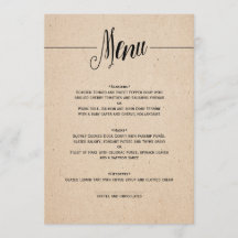 CLASSICAL WEDDING MENU CARD