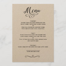 CLASSICAL WEDDING MENU CARD