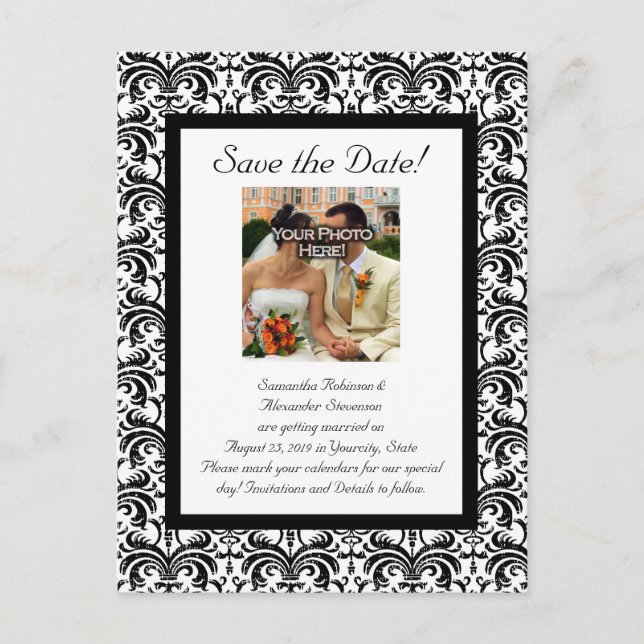Classical Wedding Save the Date Announcement Postcard (Front)