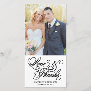 Classical   Wedding Thank You Photo Card