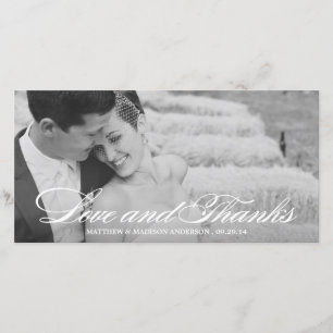Classical Wedding Thank You Photo Card