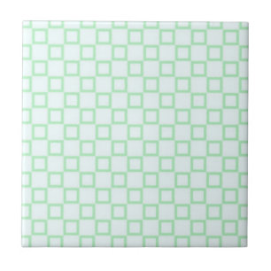 Classical white and mint green Tile