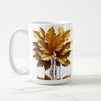 CLASSICAL WHITE CANECA - GOLD SHEET COFFEE MUG