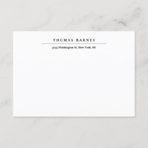 Classical White Minimalist Plain Elegant Enclosure Card