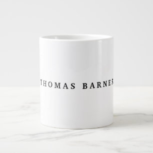 Classical White Minimalist Plain Elegant Large Coffee Mug