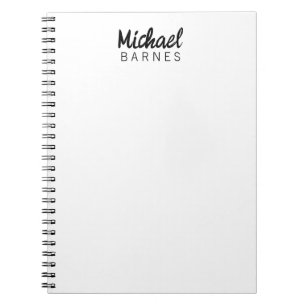 Classical White Minimalist Plain Elegant Notebook