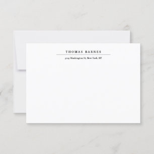Classical White Minimalist Plain Elegant RSVP Card