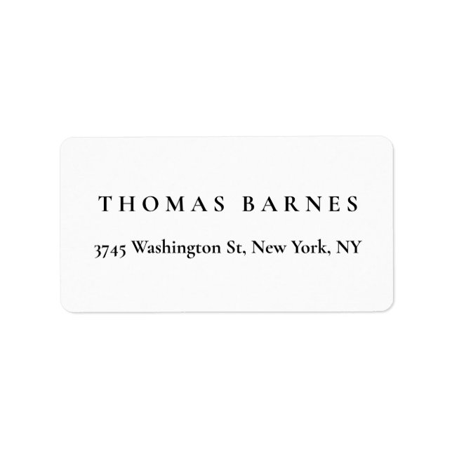 Classical White Minimalist Plain Elegant Simple Label (Front)