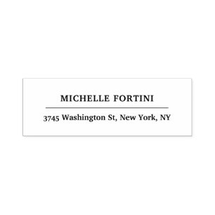 Classical White Minimalist Plain Self-inking Stamp
