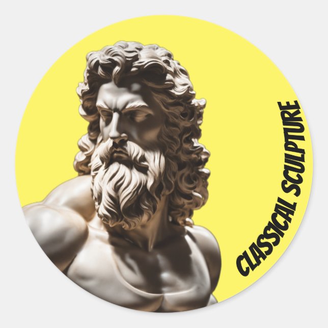 Classical Zeus Sculpture Sticker (Front)