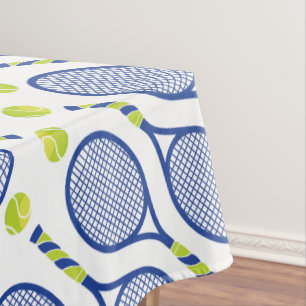 Classic💙🎾blue, green, white tennis🎾 pattern  tablecloth