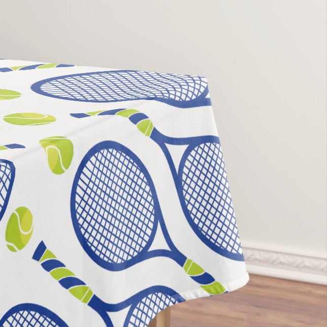 Classic💙🎾blue, green, white tennis🎾 pattern  tablecloth (In Situ)