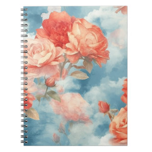 Classics - Angelic Pink & Red Roses in soft clouds Notebook