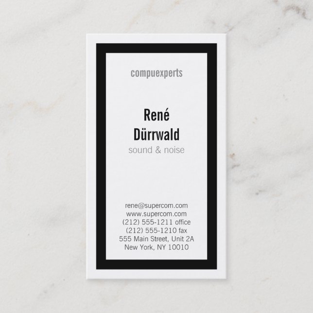 Classics in BW Business Card (Front)
