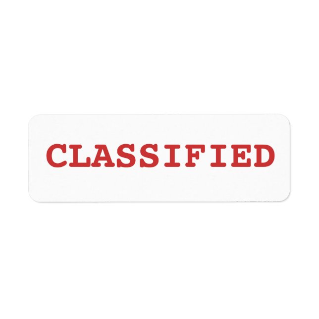 classified return address label (Front)