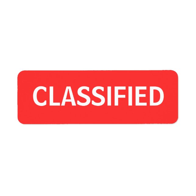 classified return address label (Front)