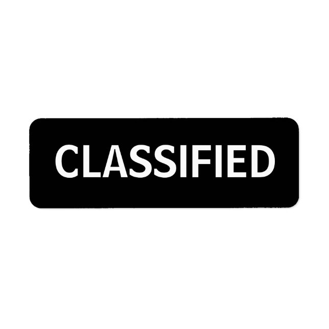 classified return address label (Front)