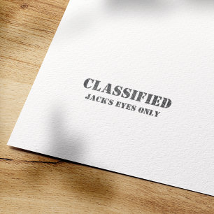Classified // Your Eyes Only Personalised Rubber Stamp